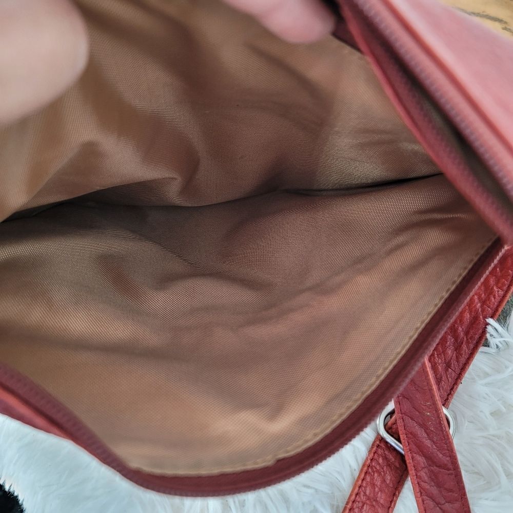 Levenger red crossbody leather purse - Picture 3 of 14